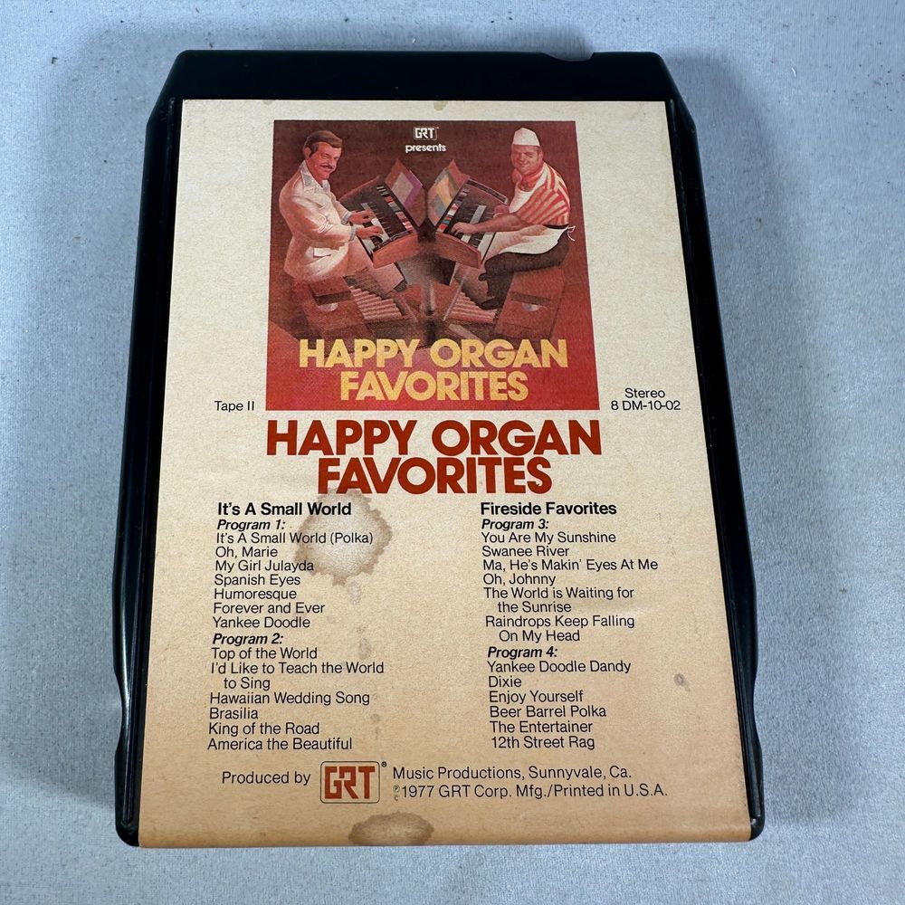 Happy Organ Favorites Its A Small World 8 Track Tape GRT Stereo 1977